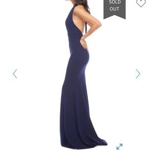 Dress the population navy blue gown